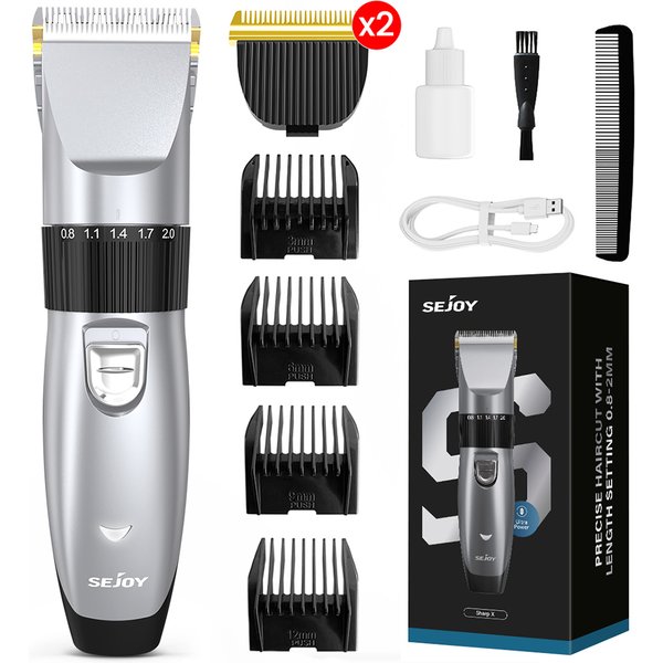 Professioneller Kabelloser Haarschneider für Friseure, Bartschneider für Männer mit Aufsteckkämmen, Wiederaufladbare Haarschneidemaschine, Reiner Kupfermotor, für Gesicht, Nacken, Leiste &