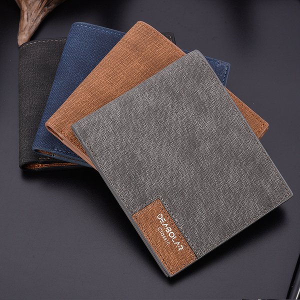 Men's Vintage Soft Exterior Slim Short Wallet Korean Stitching Card Holder Multifunctional With Card Slots & Id Window Wallet