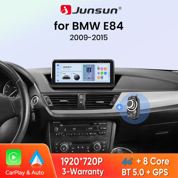 Autoradio Junsun 8 cœurs 4G WIFI sans fil CarPlay et Android Auto pour BMW X1 E84 2009-2015, système intelligent stéréo avec navigation GPS