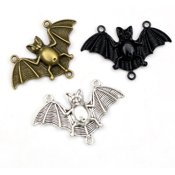 48x30mm 4pcs Antique Silver Plated Bronze Plated Bat Connector Handmade Charms Pendant:DIY for bracelet necklace