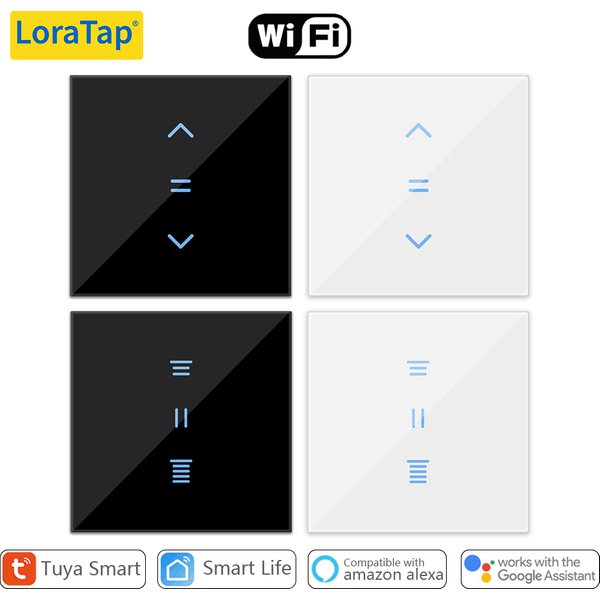 LoraTap Tuya Smart Life WiFi Curtains Blinds Switch Roller Shutters Motor Switch Backlight Style Google Home Alexa Voice Control