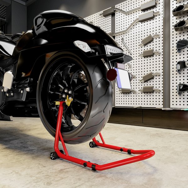HOMCOM Universelle Hebebühne für Motorräder, Stabile Stahlkonstruktion, Tragkraft 544 kg, mit Verstellbaren U- und L-Federn.
