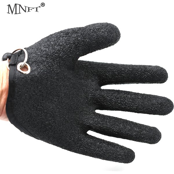 MNFT 1Pcs Fisherman Professional Catch Fish Gloves Cut&Puncture Resistant with Magnetic Hooks Hunting Glove
