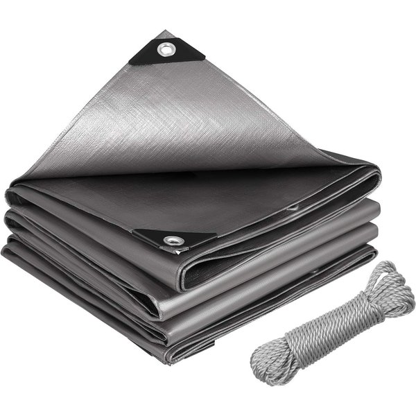 3 x 3 m Anti-UV PE-Schutzplane mit Ösen und Seil, wasserdicht, 280 g/m², für Auto und Garten