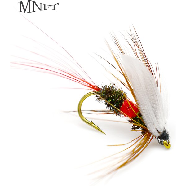 MNFT 10Pcs Royal Wulff Dry for Trout Fly Fishing Red Tail Fly Flies 10# Fake Lure Dry Fly
