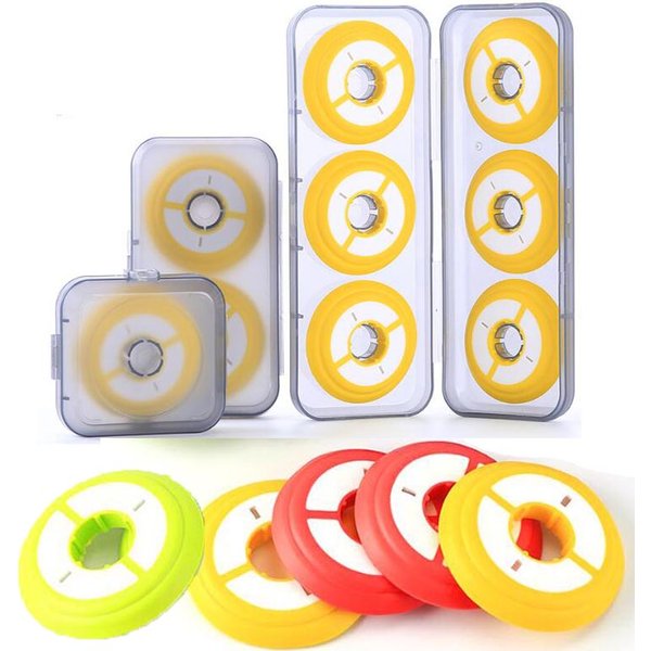Bobine principale en Silicone de broche de couleur aléatoire avec boîte, boîte de ligne principale de pêche, planche d'enroulement, ne blesse pas la ligne fermée, enroulement principal de pêche