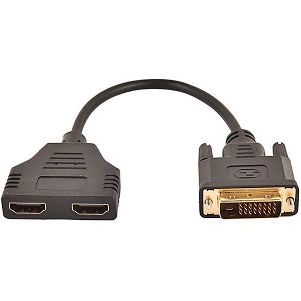 Adaptateur séparateur DVI 24 + 1 mâle vers 2 * HDMI femelle 19 broches, câble HDMI pour conversion HDMI DVI-D 1080P 23cm