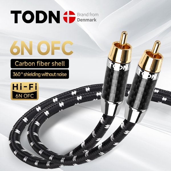 TODN Digital Audio Coaxial Cable 75Ω High End RCA to RCA Male Stereo Cable Speaker Hifi Subwoofer Cable AV TV