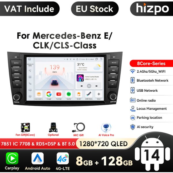 4g-lte Carplay Android Autoradio GPS für Mercedes Benz E-Klasse W211 E200 E220 E300 E350 E240 E270 E280 W219 Multimedia Autoradio