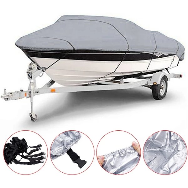 Housse de Protection de bateau imperméable pour Yacht, Protection d'extérieur, tissu Oxford, Anti-écrasement, anti-déchirures, argent réfléchissant 300D 11-22 pieds