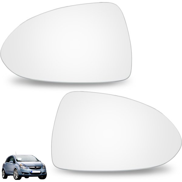 Pour Opel Vauxhall Corsa Mk3 D 2006-2014 Mk4 E 2014-2019 rétroviseur latéral gauche droit en verre rétroviseur extérieur sans Base de remplacement