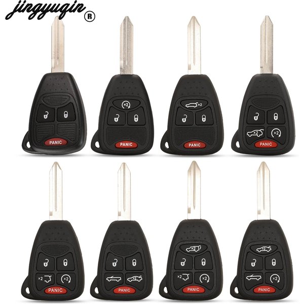 Jingyuqin 3/4/5/6 Tasten für Jeep Commander Grand Cherokee Liberty Patriot Wrangler Compass Dodge Fernbedienung Autoschlüsselgehäuse