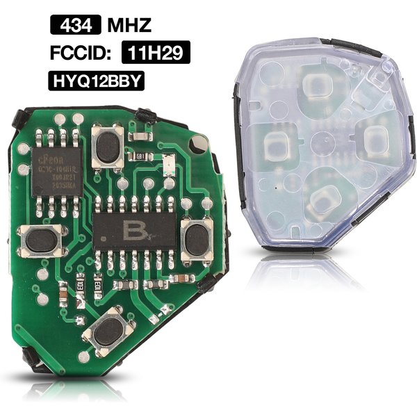 2/3/4 BTN 11H29/HYQ12BBY 314/433MHZ clé de voiture à distance en caoutchouc BTN Pad pour Toyota RAV4 Corolla Europe 2006 - 2010 Fob remplacer