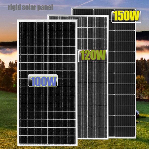 BOGUANG Starres Solarmodul Glas-Solarzelle 100W Leistung | 120W | 150-W-Ladegerät für 12-V-Batterien, geeignet für Zuhause, Auto, Wohnmobil, Yachten, Golfwagen usw.