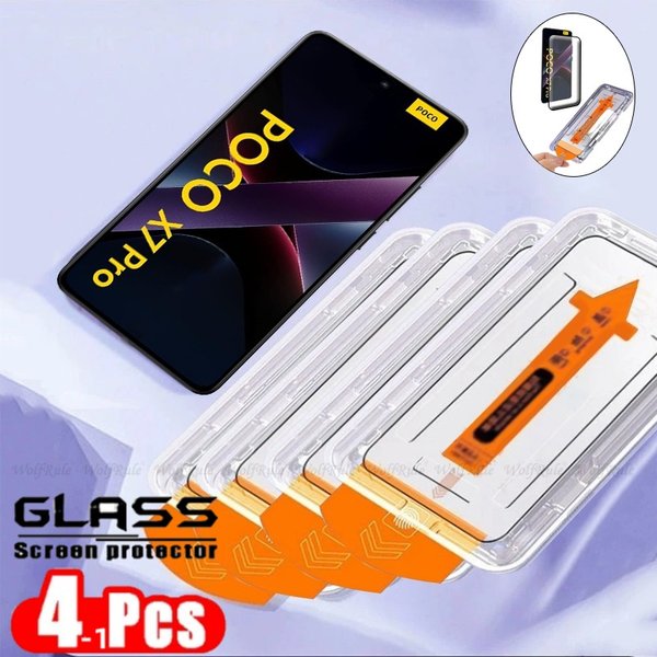 1-4 szt. Szkło Hartowane do Poco X7 Pro Xiaomi Poco X7 Pro Pełne Pokrycie Klej 9H Bezpyłowe Szkło Ochronne na Ekran Telefonu Poco X7 Pro