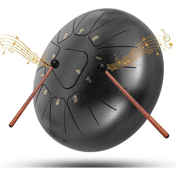 Regentrommel 10 Zoll 11 Töne Stahl-Zungentrommel Instrument Tank-Trommel-Set Mit Trommelstöcken Ständer Für Meditation Yoga Musikalisch
