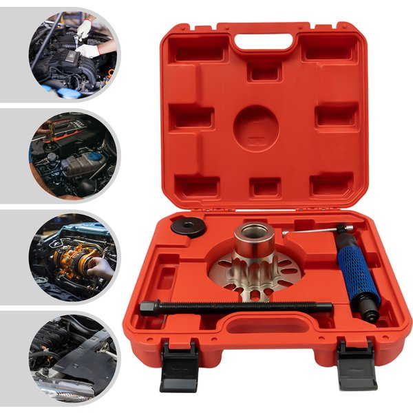10T Hydraulisches Radabziehwerkzeug-Set für 4/5-Loch-Radnaben, Roter Radabzieher, Professionelles Radentfernungs-Kit für Antriebswellen