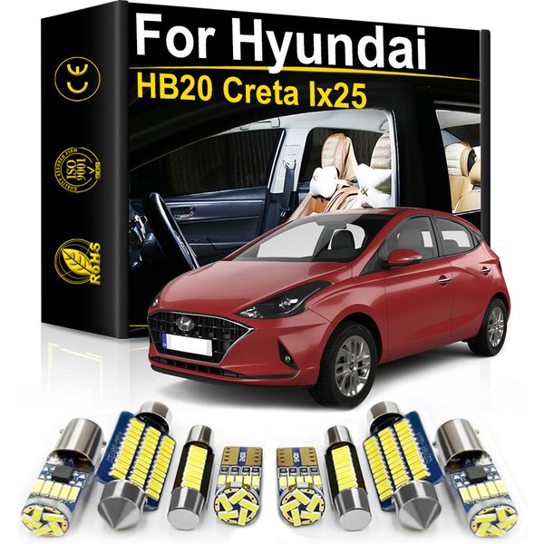 Kit d'éclairage intérieur LED pour voiture, accessoires pour Hyundai HB20 mountainil Ix25 Creta 2012 2013 2014 2015 2016 2017 2018 2019 2020