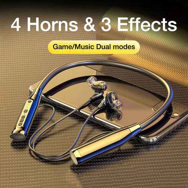 EARDECO 4 haut-parleurs sans fil Bluetooth casque 5.0 basse écouteur stéréo téléphone jeu casque 100 heures de lecture IPX5