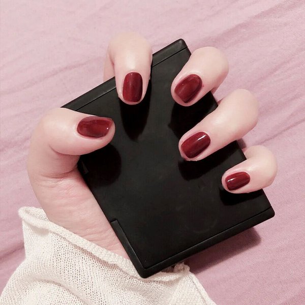 Faux ongles courts et plats à pression, couleur unie, couverture complète, pointes d'art pour femmes et filles, DIY, 24 pièces