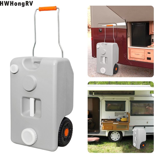 25L Wohnmobil-Wassertank mit Rädern, blaugrauer Frischwasser- und Abwassertank für Wohnmobil, Reisemobil, Wohnwagen, Anhänger, tragbarer Grauwasserspeichertank, kostenloser Versand
