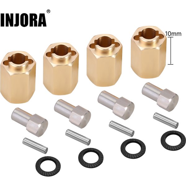 INJORA 7MM Brass Wheel Hex Hub Extenders 5/6/7/10MM Thickness for 1/18 RC Crawler Car TRX4M Upgrade Parts (4M-02)