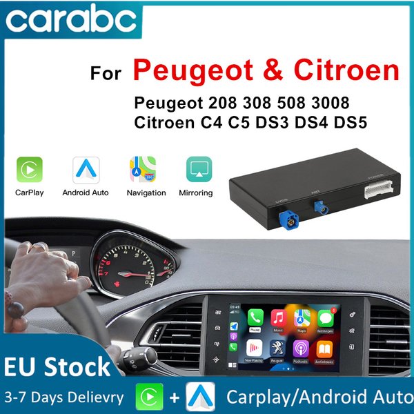 CARABC Kabelloses Carplay Android Auto für Peugeot Citroen SMEG System Picasso C4 C5 DS4 DS3 308 508 208 3008 Airplay Mirroring