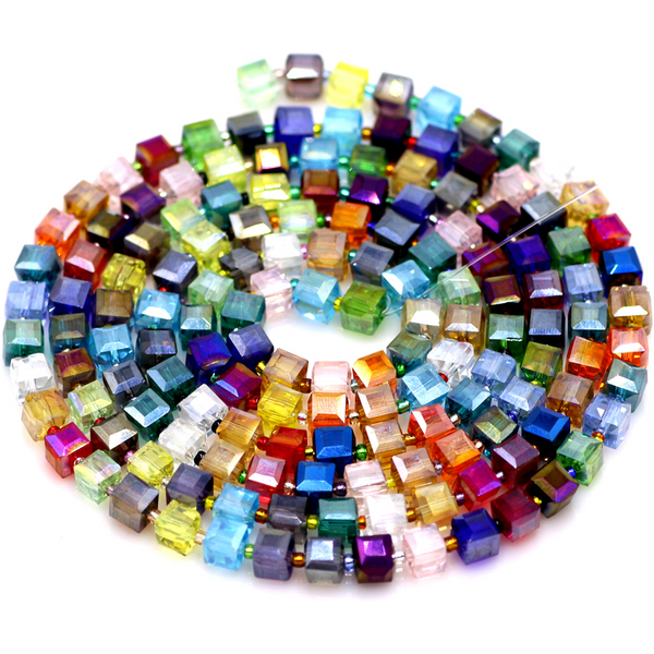 Lampwork Glaswürfelperlen 2/3/4/6/8/10 mm facettierte quadratische Perlen DIY Herstellung Cristaux Bijoux Accessoires Couture Großhandel in großen Mengen