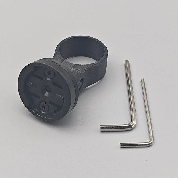 Universelle runde Halterung für Rücklicht am Sattelrohr, geeignet für Rohrdurchmesser von 27,2 mm, 31,6 mm und 33,9 mm, hergestellt mit 3D-Drucktechnologie.