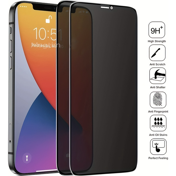 Protecteur d'écran en verre de confidentialité pour iPhone, film de protection, 14, 13, 12, 11 Pro Max, 2 pièces