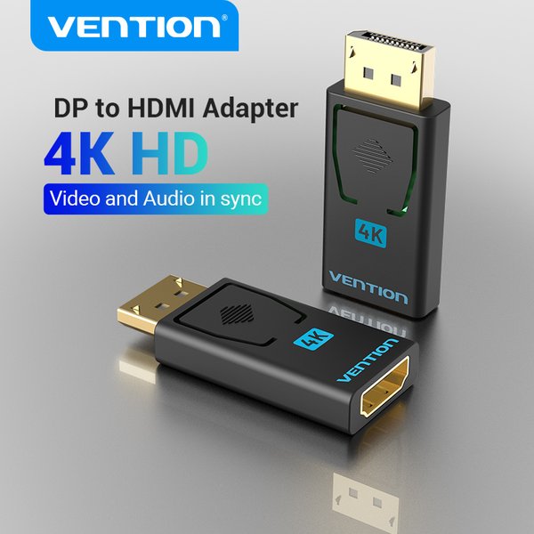 Vention Display Port auf HDMI 4K Stecker auf DP auf HDMI Buchse Audio Konverter für PC Projektor TV DisplayPort auf HDMI Adapter