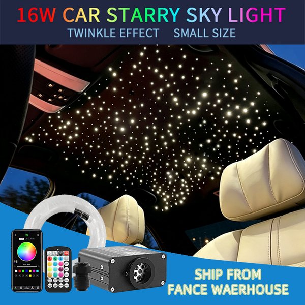 Kit de plafonnier LED 16W à fibres optiques pour voiture et maison, effet ciel étoilé scintillant