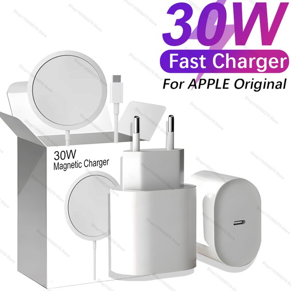 Chargeur rapide d'origine 30W pour APPLE iPhone 16 15 14 13 12 11 Pro Max Plus Type C, chargeur magnétique sans fil, accessoires de téléphone