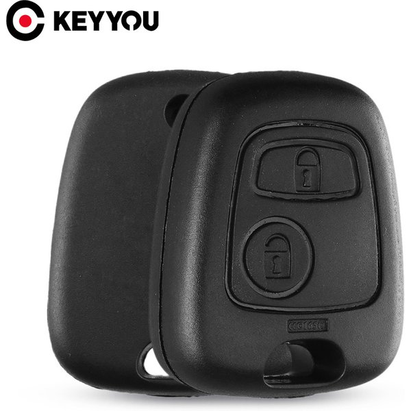 KEYYOU 1pc étui de clé de remplacement pour citroën couverture de clé pour Toyota Aygo 2 boutons télécommande clé Fob coque pour Peugeot pas de lame pas de logo