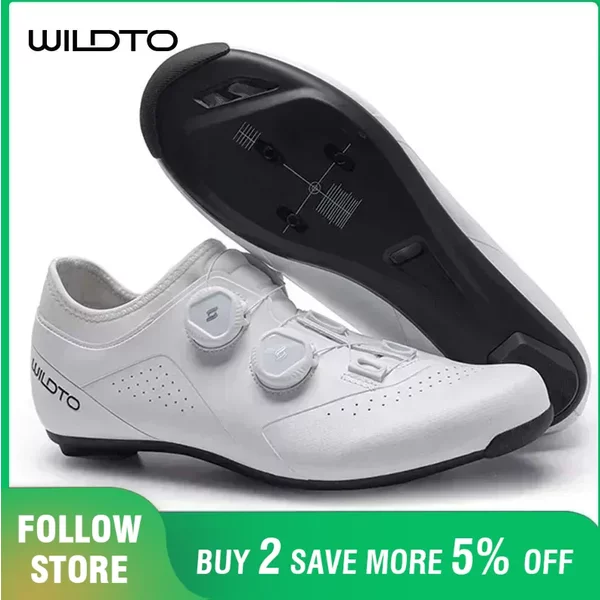 WILDTO chaussures de cyclisme hommes chaussures de vélo de route vitesse plate nouvelle dureté9 fibre de verre baskets de cyclisme professionnelles SPD crampons chaussures