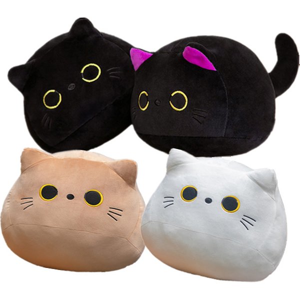 Jouet en peluche chaton peluche, boules d'animaux rondes et douces, jolie poupée, chat en peluche, oreillers pour enfants, cadeau d'anniversaire pour bébé, accompagnement