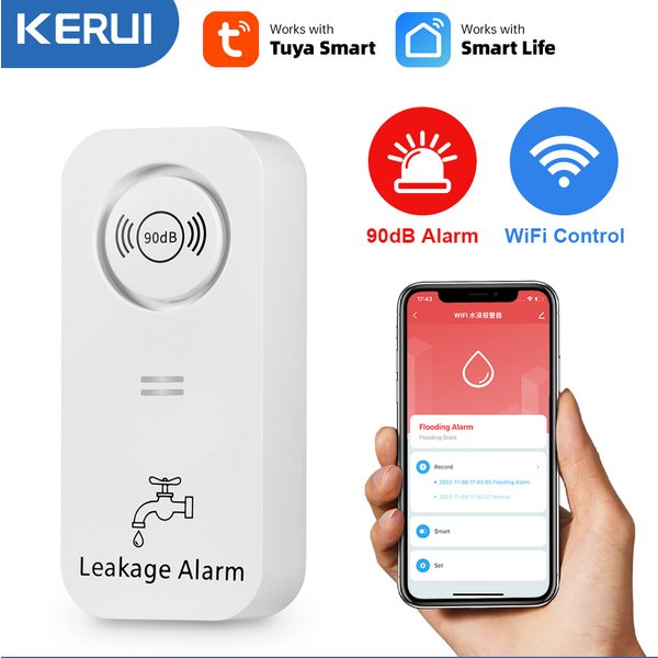 KERUI Tuya Smart Wireless Wasser Sensor Alarm 90db Wasser Leckage Detektor Leck Alarm Überwachung Leck und Tropf Alarm Für Haus