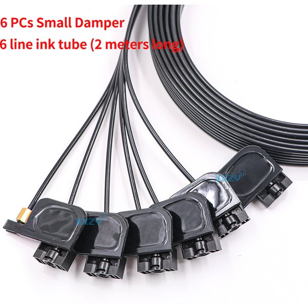 Tube d'encre UV avec petit amortisseur pour imprimante Epson, 6 documents, 2m, ligne de tuyau avec écrou, pièces pour modèles R330, L800, L805, L1800, R1390, R1800, 1250, R1900