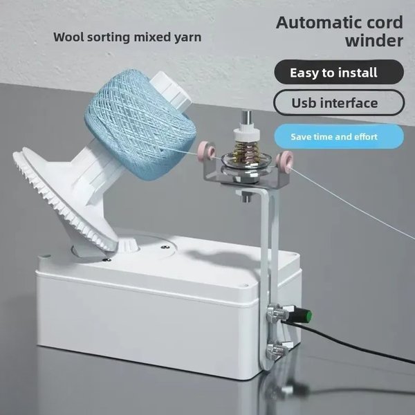 Elektrische Garnwickelmaschine Kleine Schnelle USB-Betriebene Knäuelwickelmaschine für Stricken Häkeln DIY Handwerk Hobbybedarf