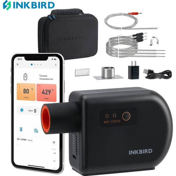 Inkbird automatische raucher lüfter controller ISC-027BW wi-fi bluetooth bbq temperatur regler mit 4 sonden für kamado joe, primo