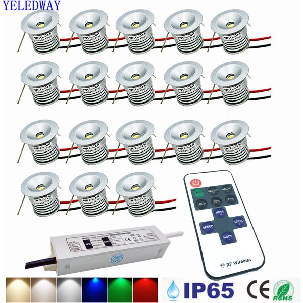 1W IP65 Mini Bulb Spotlight 12V 25mm Focos Spot LED Light with Remote Controller Dimmable Ceiling Downlight With Driver 110-220V