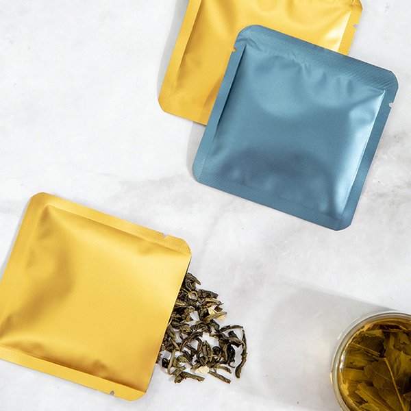 Sacs d'emballage de thé en aluminium pur, 100 pièces, 3 ~ 12g, couleur multi-tailles, dessus ouvert, poudre de café, noix, sucre, plantes, pochettes de rangement pour cadeaux