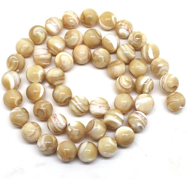 Natürliche Trochus Muschel Stein Perlen Runde Lose Spacer Perlen Für Schmuck Machen DIY Armband Halskette 15'' Pick Größe 4/6/8/10mm