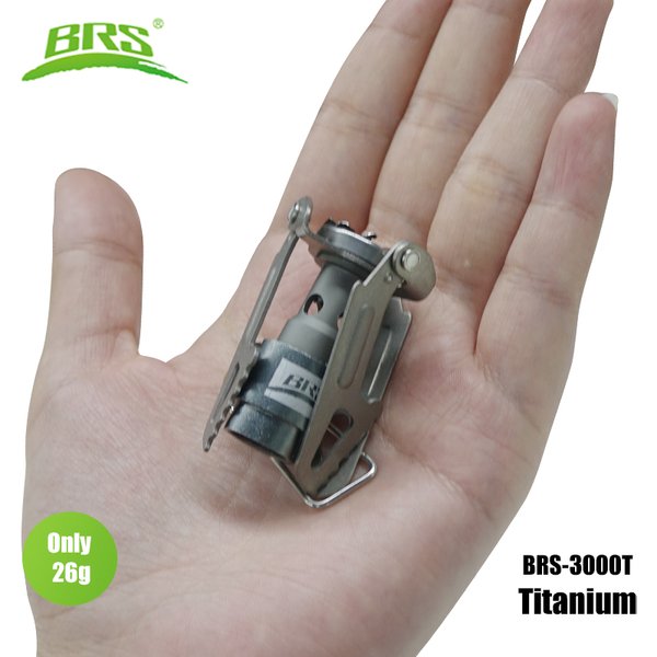 BRS Outdoor Gasherd Mini Camping Gasbrenner 25g Ultraleicht Titan Picknick Wandern Kochherd Überlebensofen BRS-3000T