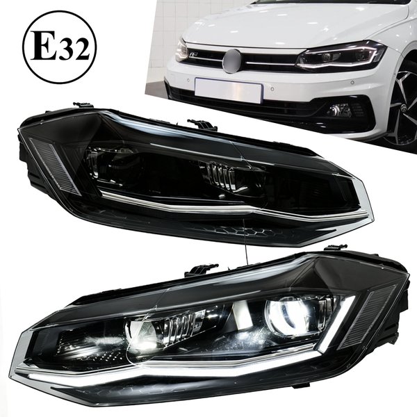 TYPY Auto-LED-Scheinwerfer für VW Polo LED-Frontscheinwerfer 2019-2022 Scheinwerfer POLO DRL Blinker Fernlicht Angel Eye Projektorlinse