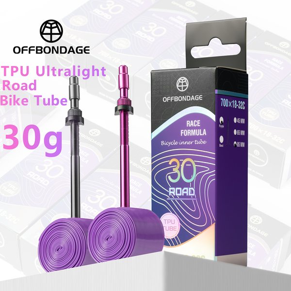 Chambre à air de vélo OFFBONDAGE en TPU ultralégère 30g 700c 18-32 pour vélo de route, valve française 45/65/85mm, vente en gros pour cyclistes