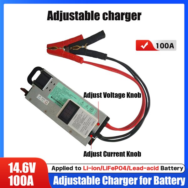 3-15V 100A 12V Autobatterie-Ladegerät 60A85A Einstellbar Unterstützt LiFePO4 14,6V Lithium 12,6V mit Schnellladungsanzeige