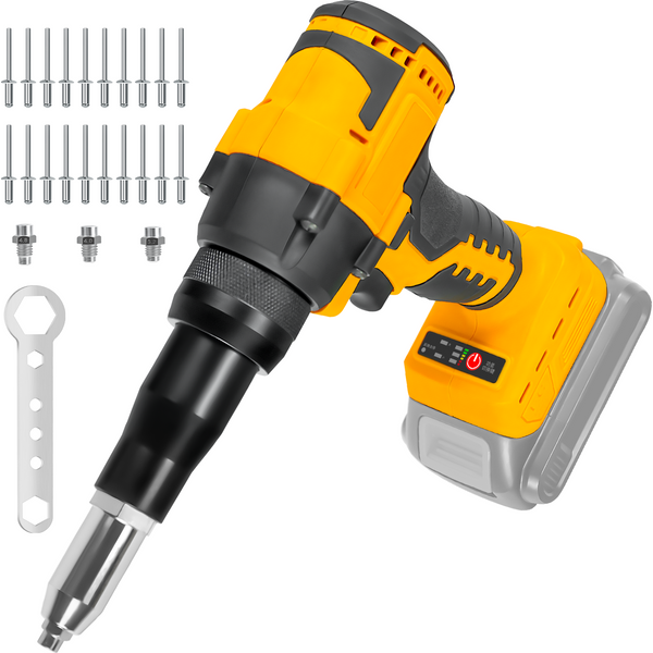 Bürstenloser Elektrischer Nietapparat 2,4-4,8mm Aluminium-Nietenwerkzeug Kabelloses Nietenwerkzeug Auto-Nietgerät DIY mit LED-Arbeitslicht für Dewalt 20V Batterie