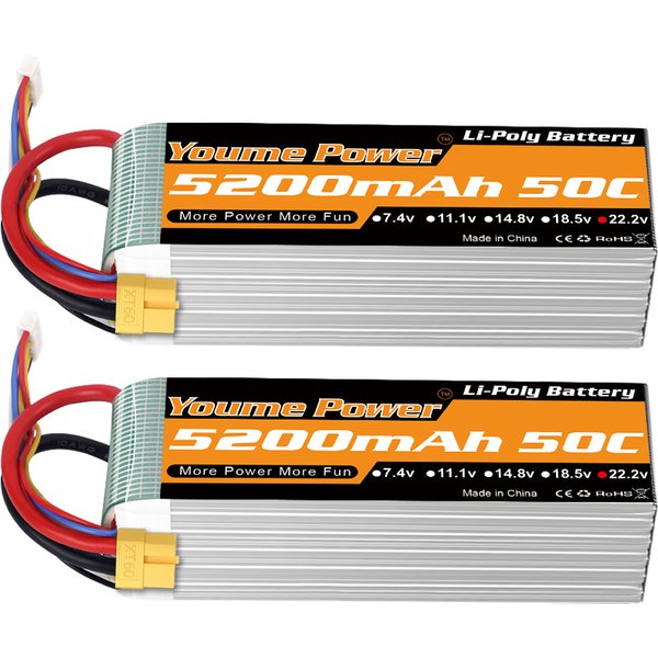 1/2 Pack Yowoo 6S 22,2V 5200mAh 6500mAh Lipo-Akku XT90 EC5 XT60 50C 60C RC Flugzeug Hubschrauber Auto Boot LKW Teile