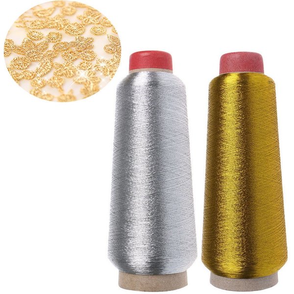 Metallic-Faden-Stickerei, Gold, Silber, Maschinenstickgarn, Polyester-Nähgarnspulen zum Sticken
